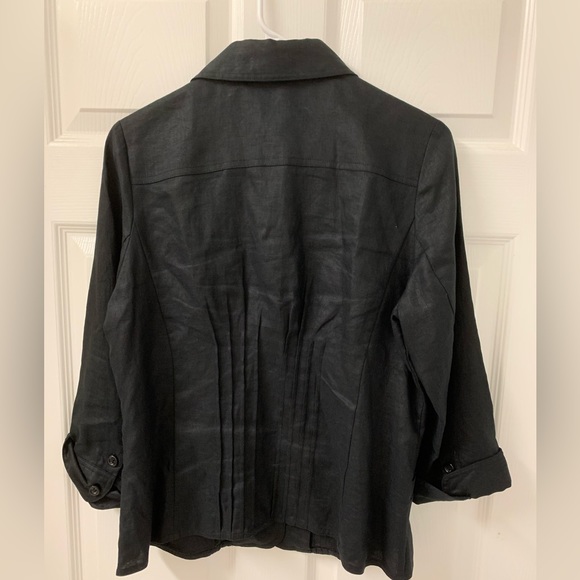 Kim Rogers NWOT Linen Black Top SZ Medium - Picture 4 of 5